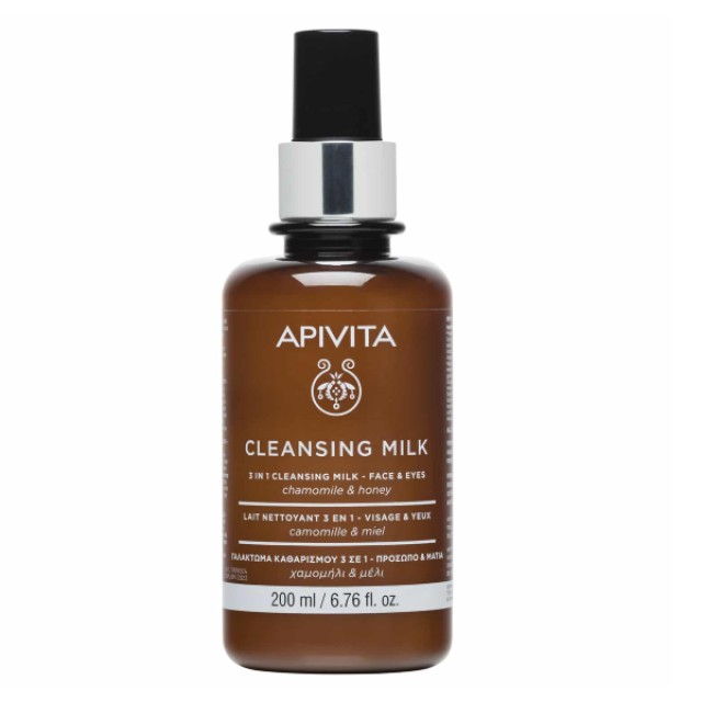 Apivita Cleansing Milk 3 in 1 Emulsion For Face & Eyes 200ml