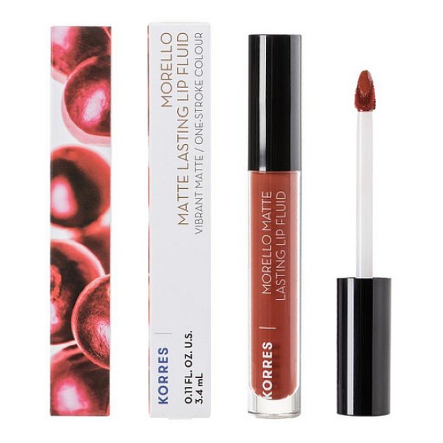 Korres Morello Matte Lasting Lip Fluid 58 Red Clay 3.4ml