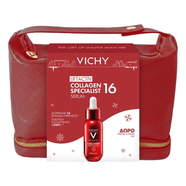 Vichy Liftactiv Collagen Specialist 16 Bonding Serum 30ml & Hyaluronic Specialist H.A. Night Cream 15ml