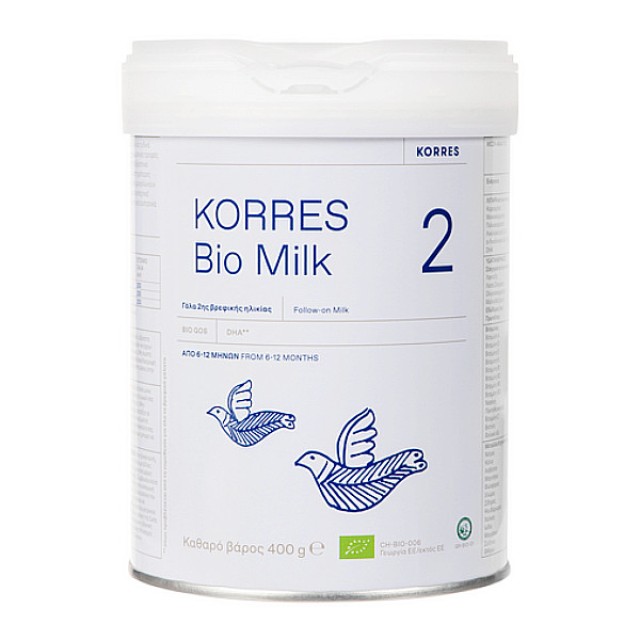 Korres Bio Milk 2 Βιολογικό Αγελαδινό Γάλα για Βρέφη 6-12 μηνών 400g