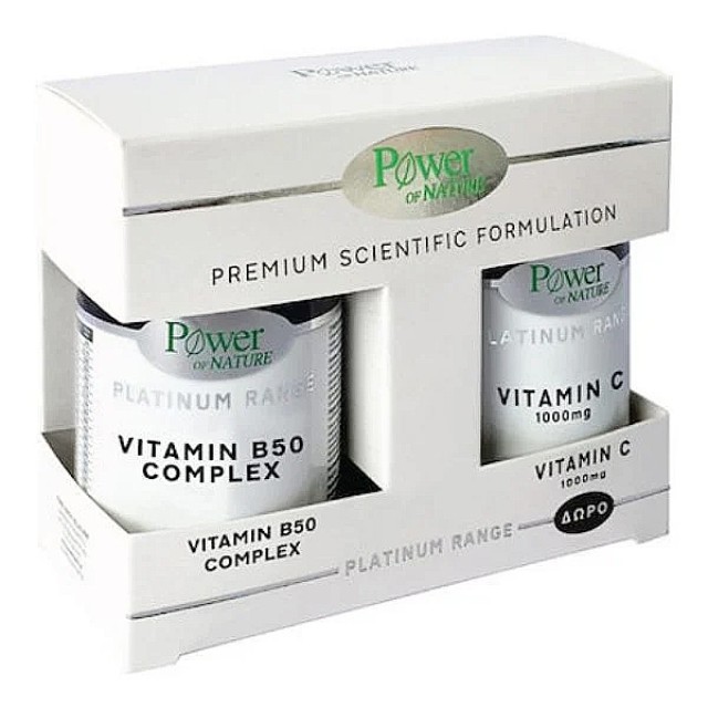 Power Health Platinum Range Vitamin B50 Complex 30 κάψουλες & Vitamin C 1000mg 20 δισκία