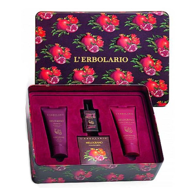 L'Erbolario Melograno Bellezza Trio Box Άρωμα 50ml & Τζελ Αφρόλουτρο 100ml & Κρέμα Σώματος και Χεριών 100ml & κολιέ-κόσμημα