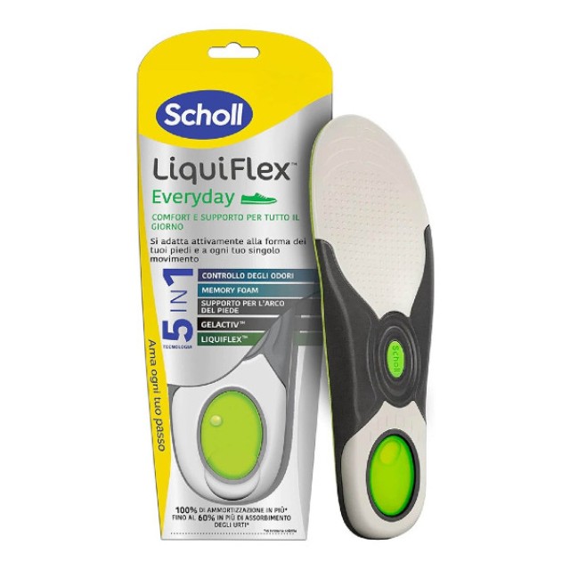 Scholl LiquiFlex Everyday Ανατομικοί Πάτοι Μέγεθος 42-47 Large 1 ζευγάρι