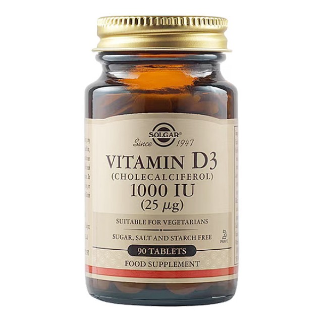 Solgar Vitamin D3 (Cholecalciferol) 1000 IU (25μg) 90 tablets