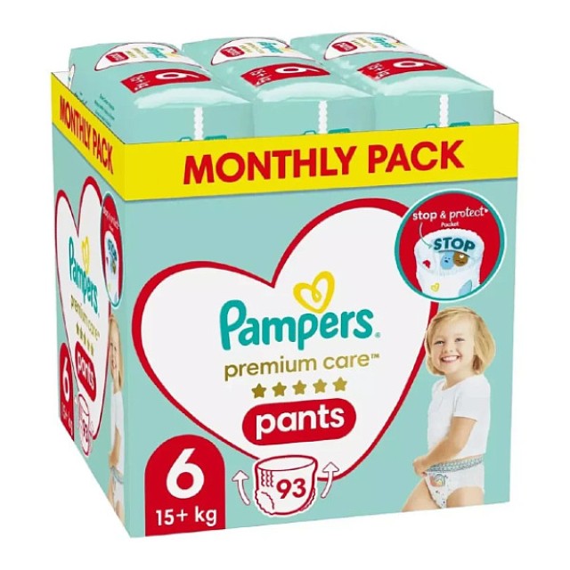 Pampers Monthly Pack Premium Care Pants No. 6 (15+ kg) 93 τεμάχια