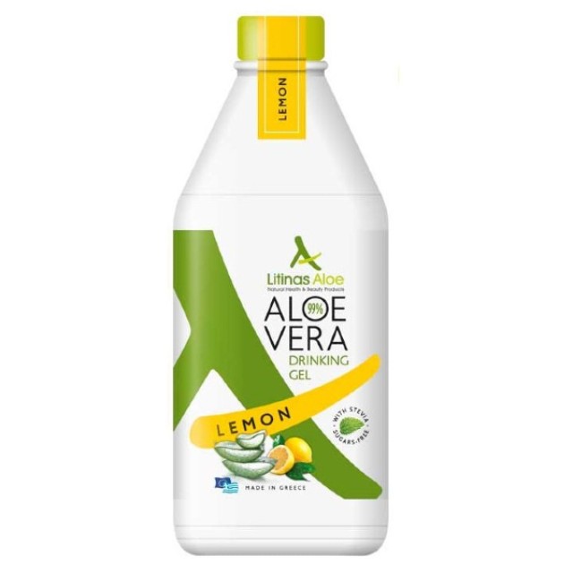 Litinas Aloe Vera Πόσιμο Βιολογικό Gel Γεύση Λεμόνι 1000ml