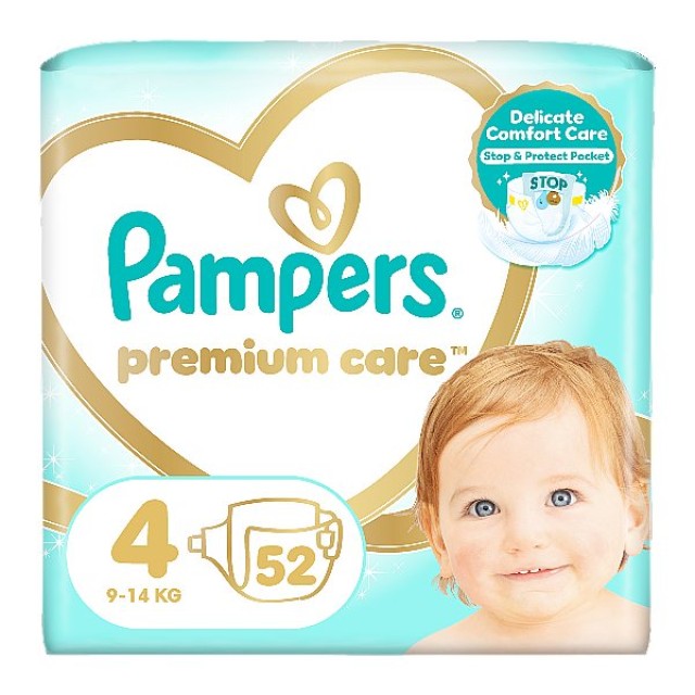 Pampers Premium Care No. 4 (9-14 kg) 52 τεμάχια