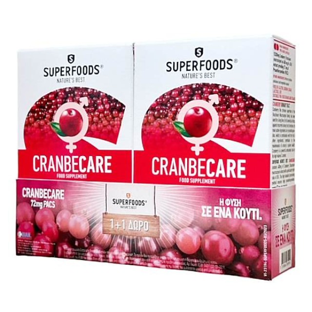 Superfoods Cranbecare 15200mg 1+1 Δώρο 2x30 κάψουλες