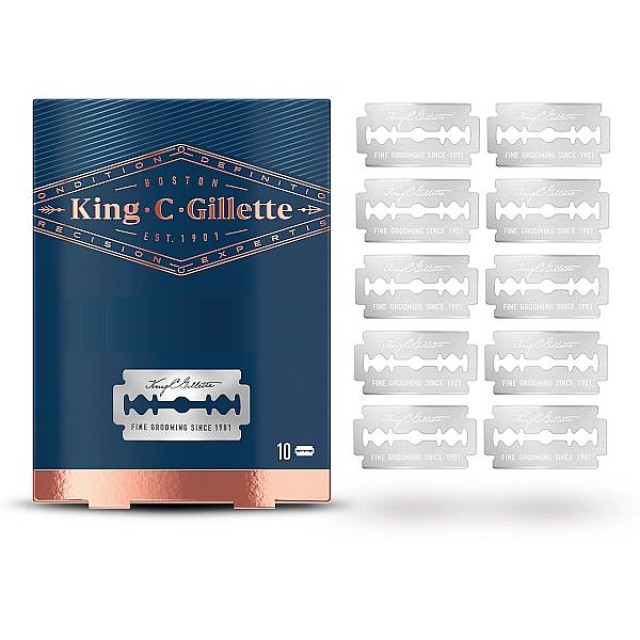 King C. Gillette Double Edge Razor Blades 10 Refills