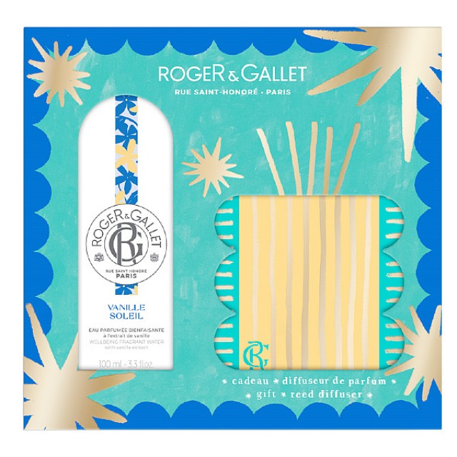 Roger & Gallet Vanille Soleil Wellbeing Fragrant Water 100ml & Fragrance Diffuser 25ml