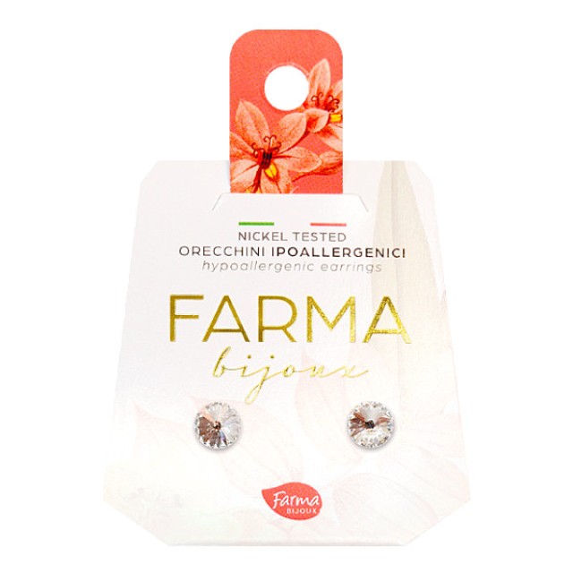 Farma Bijoux Υποαλλεγικά Σκουλαρίκια Κρύσταλλα Στρογγυλά 6.2mm