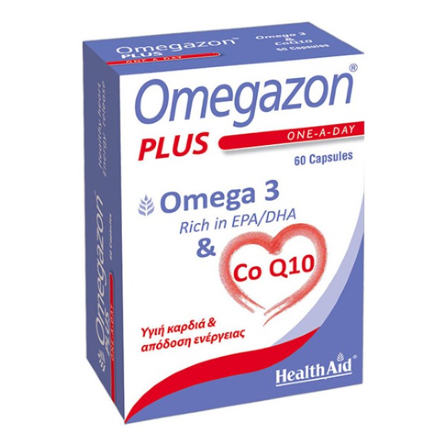 Health Aid Omegazon Plus Omega 3 & Co Q10 30mg 60 capsules