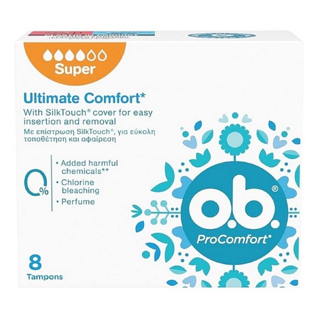 Ob Ultimate Comfort Super 8 tampons