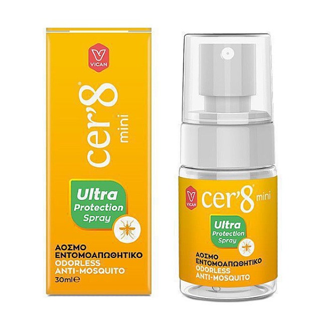 Cer8 Ultra Protection Mini Άοσμο Εντομοαπωθητικό Spray 30ml